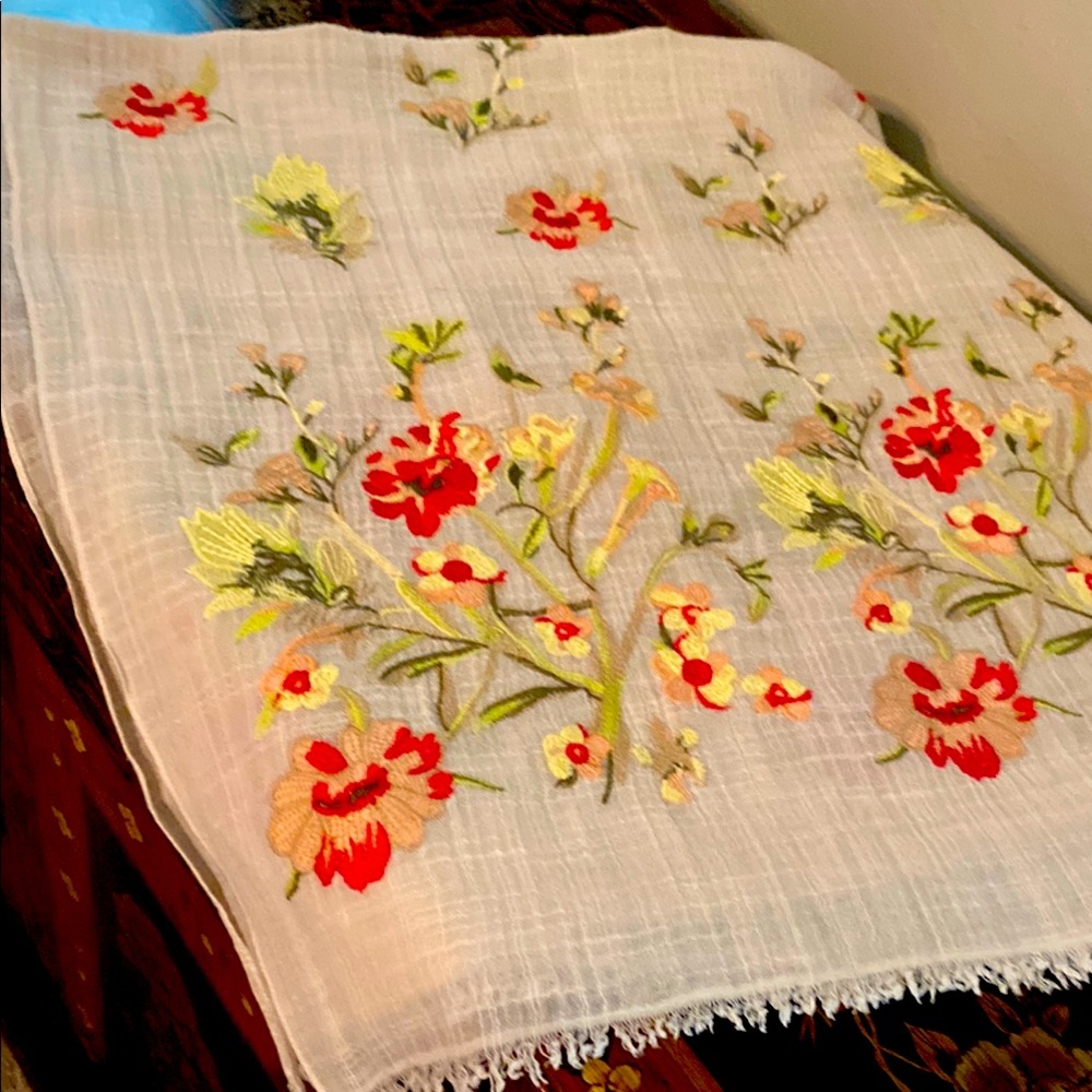 J.Jill Floral Embroidered Scarf